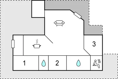 a diagram of a block diagram of a building at 3 Bedroom Awesome Home In Harboøre in Harboør