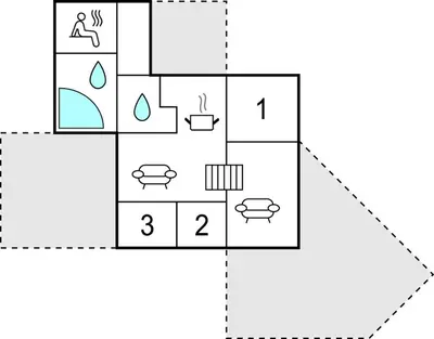 a block diagram of a block diagram of a house at Beautiful Home In Thisted With Kitchen in Thisted