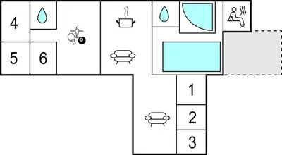 an image of a block diagram of a house at Lovely Home In Thisted With Sauna in Thisted