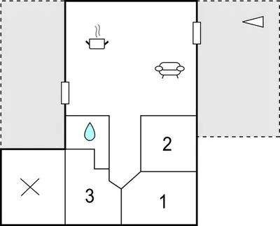 a block diagram of a bathroom with a shower at Amazing Home In Farsø With Wifi in Farsø