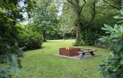 a park with a picnic table and a fire pit at Pet Friendly Home In Roslev With Wifi in Roslev