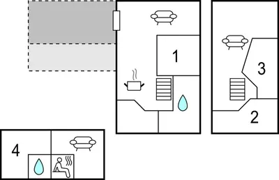 two versions of a house with the same diagram at Amazing Home In Vestervig With Sauna in Vestervig