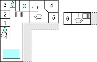 a block diagram of a house at Pet Friendly Home In Vils With Sauna in Vils