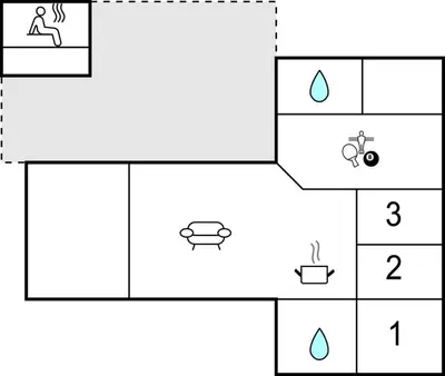 an educational game for children to learn how to draw a house with a toilet at Awesome Home In Harboøre With Kitchen in Harboør