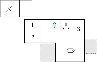 a block diagram of a block diagram of a house at 3 Bedroom Lovely Home In Hurup Thy in Sønder Ydby