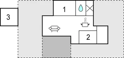 a block diagram of a house at 3 Bedroom Amazing Home In Spøttrup in Spottrup