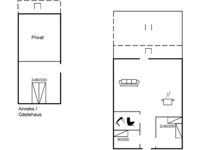 a schematic diagram of the proposed layout for a house at Holiday Home Kamile - 400m from the sea by Interhome in Harboør