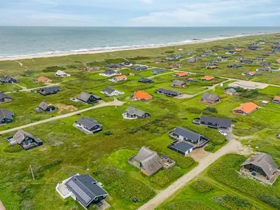 an aerial view of a campground next to the beach at Holiday Home Balthasar - 200m from the sea by Interhome in Harboør