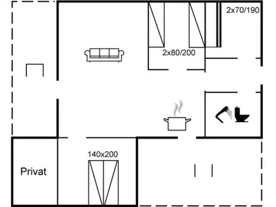 a schematic diagram of a laboratory with different parameters at Holiday Home Brigit - 200m from the sea by Interhome in Harboør