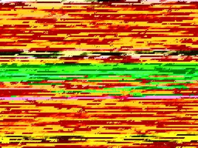 a close up of a painting with red yellow and green at Holiday Home Zoya - 900m from the sea by Interhome in Torsted
