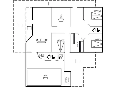 a floor plan of a house at Holiday Home Zoya - 900m from the sea by Interhome in Torsted