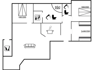 a floor plan of a house with diagrams at Holiday Home Emppu - 400m from the sea by Interhome in Torsted