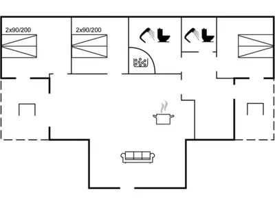 a block diagram of a block diagram of a house at Holiday Home Raakel - 950m from the sea by Interhome in Torsted