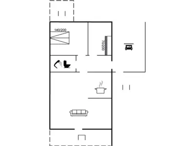 a floor plan of a house at Holiday Home Tuovi - 800m from the sea by Interhome in Torsted