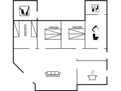 a schematic diagram of the experimental facility at Holiday Home Konrad - 400m from the sea by Interhome in Torsted