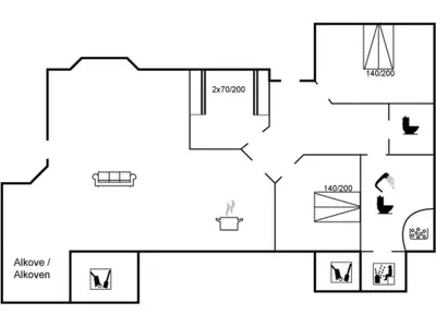a block diagram of a house at Holiday Home Ritte - 200m from the sea by Interhome in Torsted