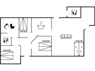 a block diagram of a house at Holiday Home Ansfried - 900m from the sea by Interhome in Torsted