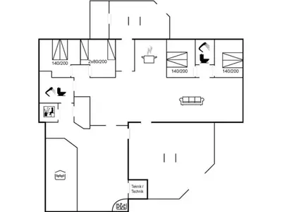 a floor plan of a house at Holiday Home Panu - 600m from the sea by Interhome in Løkken