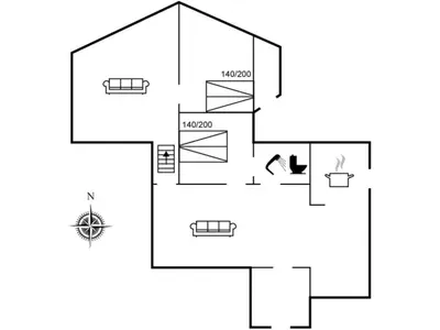 a floor plan of a house at Holiday Home Gullborg - 800m from the sea by Interhome in Løkken