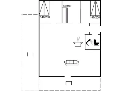 a schematic diagram of the experimental setup at Holiday Home Tulir - 300m from the sea by Interhome in Løkken