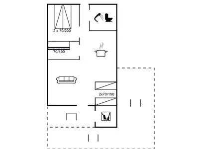 a floor plan of a house at Holiday Home Seda - 600m from the sea by Interhome in Løkken
