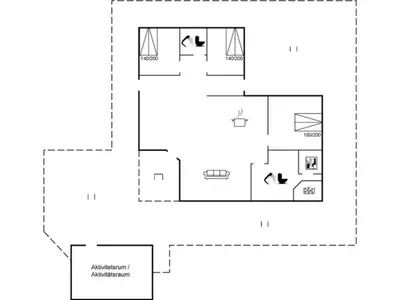 a floor plan of a house at Holiday Home Aldina - 1-5km from the sea by Interhome in Løkken