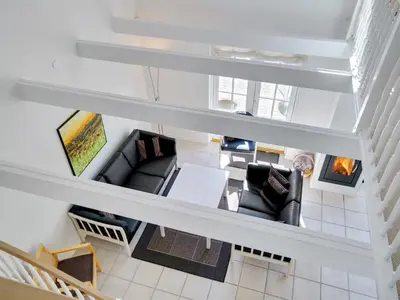 an overhead view of a living room with furniture at Holiday Home Ønef - 1km from the sea by Interhome in Blokhus