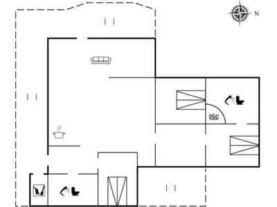 a block diagram of a building with different symbols at Holiday Home Vetle - 2-8km from the sea by Interhome in Blokhus