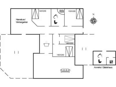 a floor plan of a house at Holiday Home Tajo - 1km from the sea by Interhome in Blokhus