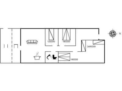 a floor plan of a small room with at Holiday Home Ingimar - 2-2km from the sea by Interhome in Blokhus