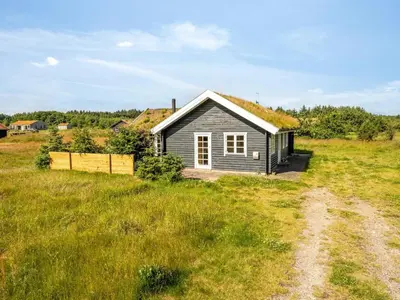 a small house with a grass roof on a field at Holiday Home Annemie - 1-8km from the sea by Interhome in Saltum