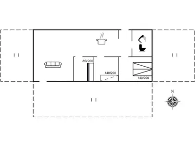 a floor plan of a small house at Holiday Home Ehawee - 350m from the sea by Interhome in Saltum