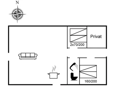 a diagram of a house with the symbol for a plug at Holiday Home Jorek - 1-3km from the sea by Interhome in Saltum