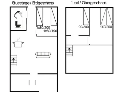 a schematic diagram of a laboratory with two different prototypes at Apartment Eleen - 100m to the fjord by Interhome in Vestervig