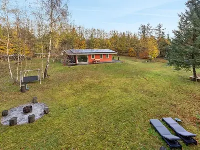 an aerial view of a cabin in a field at Holiday Home Calli - 400m to the fjord by Interhome in Højslev