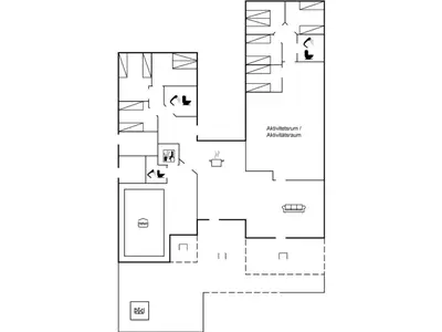 a floor plan of a house at Holiday Home Sibbe - 500m to the fjord by Interhome in Spottrup