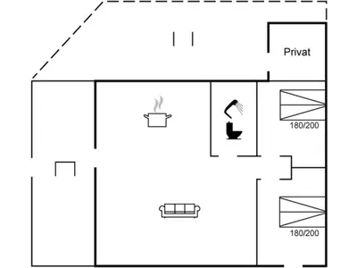 a block diagram of a house with a diagram of a plug at Holiday Home Mikkeline - 400m to the fjord by Interhome in Øster Assels