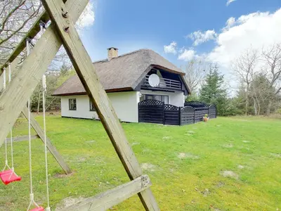a house with a gambrel roof and a swing at Holiday Home Rigitte - 1-5km from the sea by Interhome in Pandrup