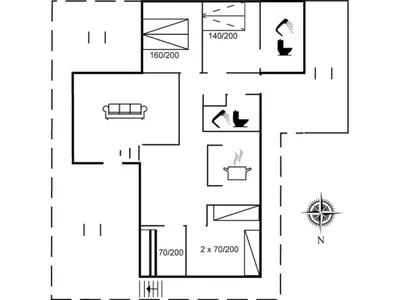 a floor plan of a house at Holiday Home Fanney - 100m from the sea by Interhome in Pandrup