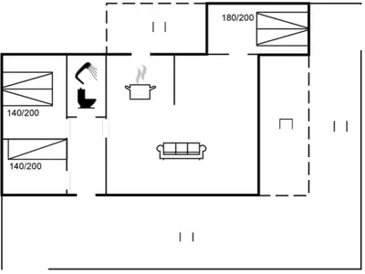 a schematic diagram of a house at Holiday Home Angantir - 700m to the fjord by Interhome in Løgstør