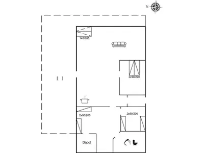 a floor plan of a house at Holiday Home Alvira - 8km to the fjord by Interhome in Fjerritslev