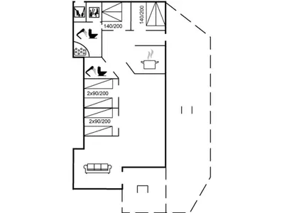 a floor plan of a house at Holiday Home Sighbiorn - 950m from the sea by Interhome in Fjerritslev