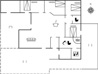 a floor plan of a house at Holiday Home Frida - 700m from the sea by Interhome in Fjerritslev