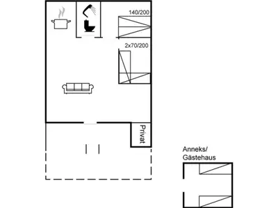 a schematic diagram of the experimental facility at Holiday Home Deni - 4km from the sea by Interhome in Fjerritslev
