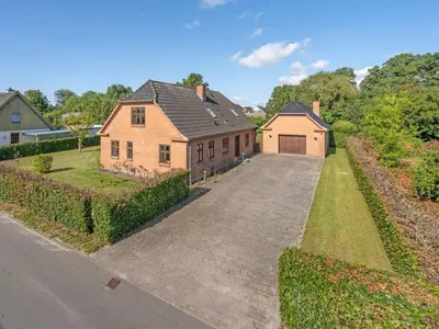 an aerial view of a house with a driveway at Holiday Home Iarund - 500m to the fjord by Interhome in Løgstør
